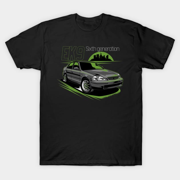 Civic EK 9 Grey T-Shirt by aredie19